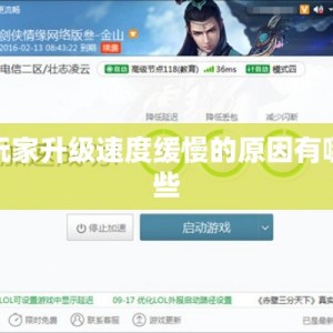 玩家升级速度缓慢的原因有哪些