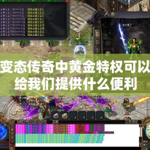变态传奇中黄金特权可以给我们提供什么便利