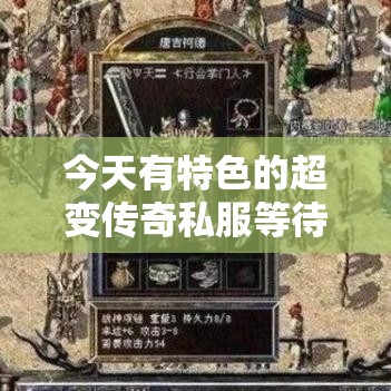 今天有特色的超变传奇私服等待着我们去选择