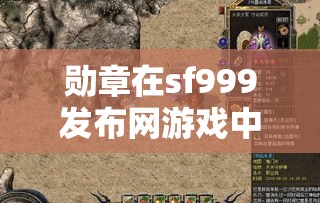 勋章在sf999发布网游戏中如何快速升级
